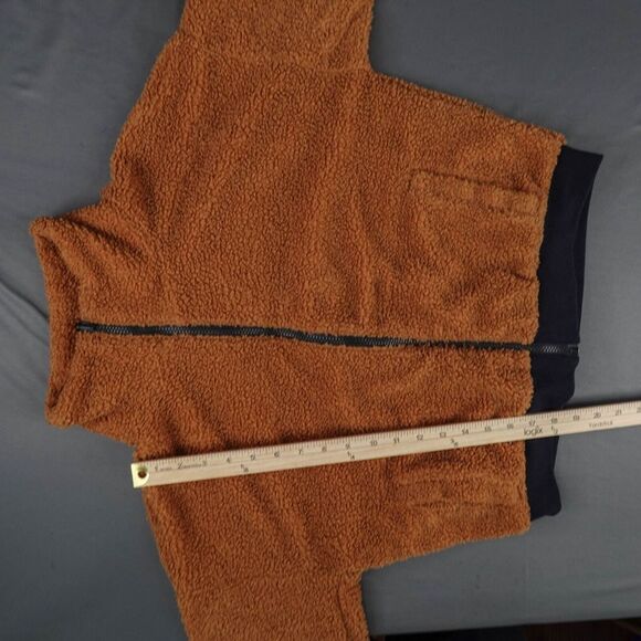 Fabletics Womens Bomber Jacket Small Teddy Bear Sherpa Fleece Spencer Reversible - Picture 6 of 7